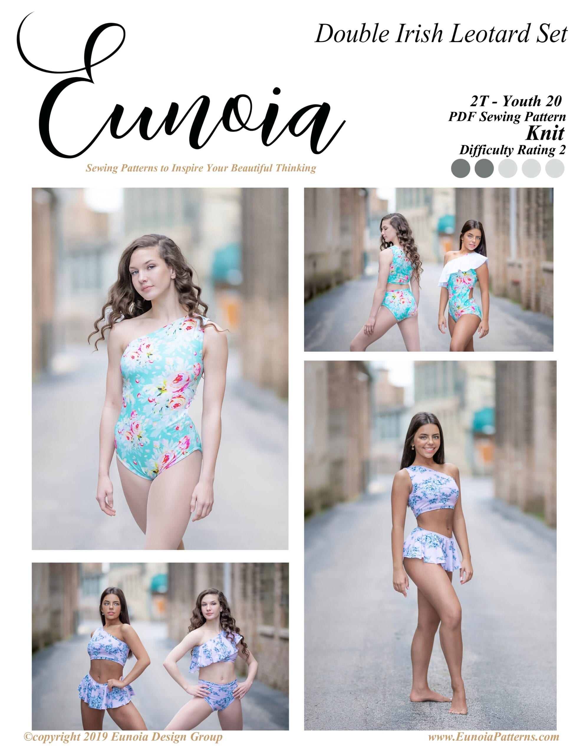 Double Irish Leotard & Bathing Suit Set  Eunoia Design Group PDF Sewing  Patterns for Youth, Adults, Quilts & Home